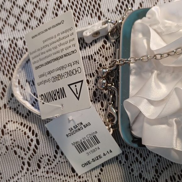 NEW! Girls white purse - flower girl confirmation 5504 - Picture 4 of 7